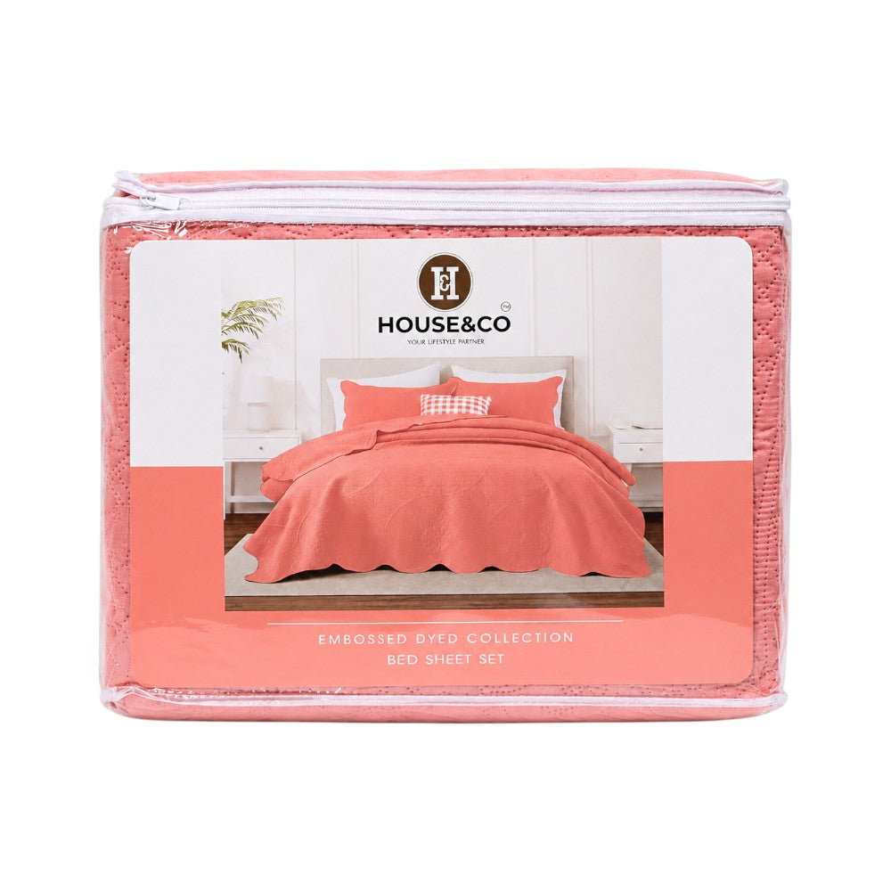 H&C KING BEDSPREAD FLORAL CLAY 78X78