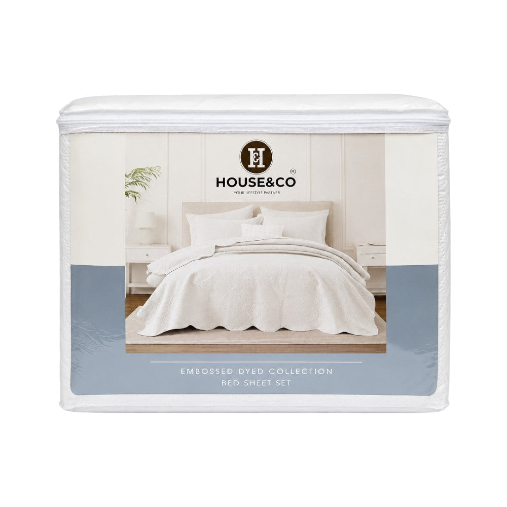 H&C KING BEDSPREAD FLORAL OFF WHITE 78X78
