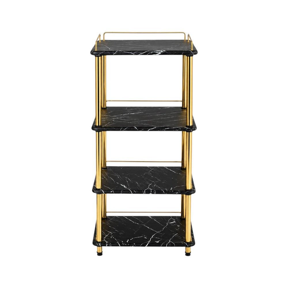 FLOWER STAND 4STEP SQUARE FS4 BLACK MARBLE E18