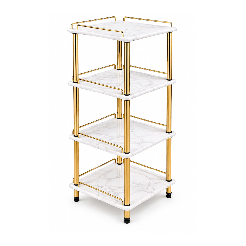 FLOWER STAND 4STEP SQUARE FS4 WHITE MARBLE E02