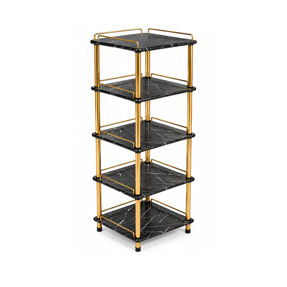 FLOWER STAND 5STEP SQUARE FS5 BLACK MARBLE E18