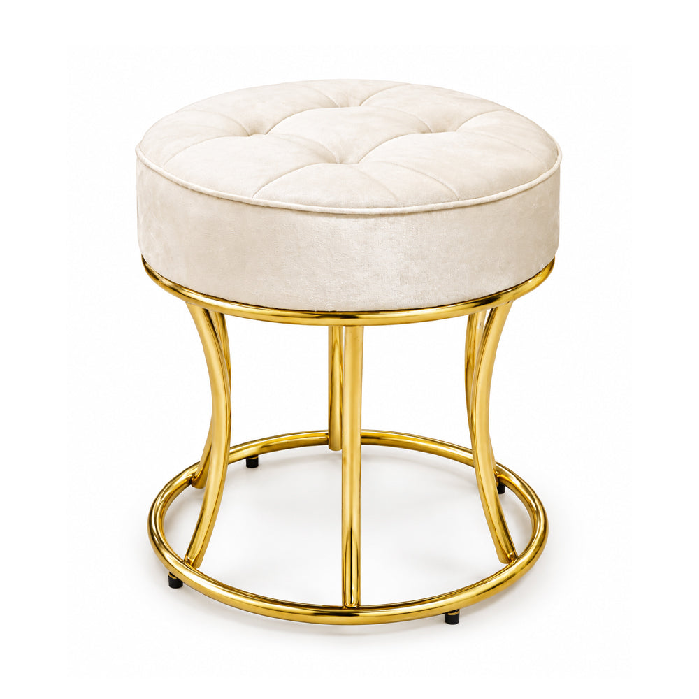 STOOL S.S GOLDEN 9010  OFF WHITE