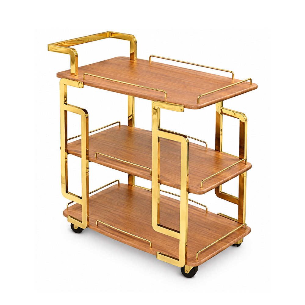 TEA TROLLEY 3 SHELF 7020 TEXTURE WOOD E08