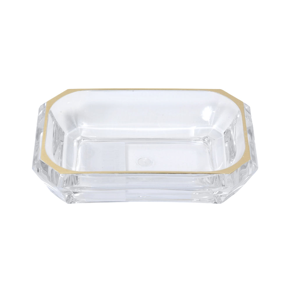 SOAP DISH ACRYLIC SQUARE GOLDEN 6812-LG