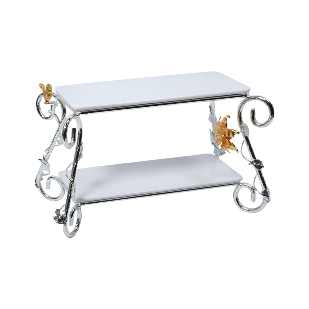 CAKE DISH 2 TIRE SILVER 87-6B M.T