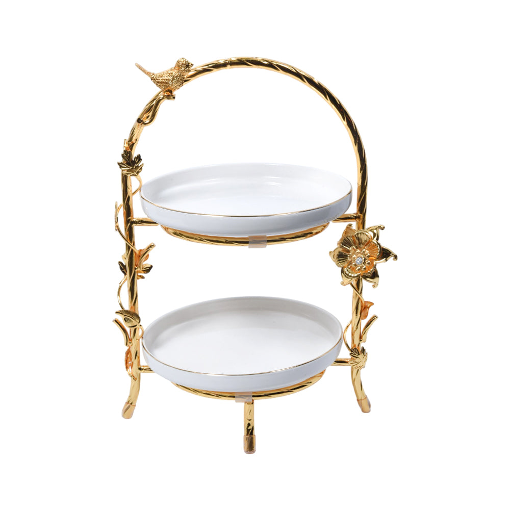 CAKE DISH 2 TIRE ROUND GOLDEN 87-8B M.T