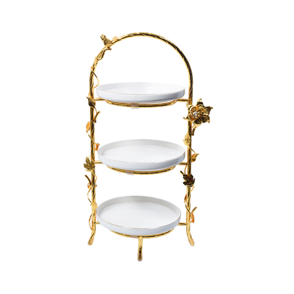 CAKE DISH 3 TIRE ROUND GOLDEN 87-9B M.T