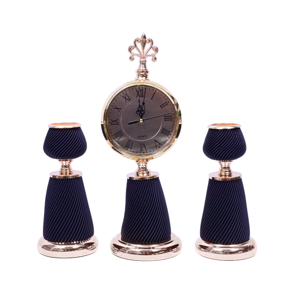 CANDLE STAND WITH CLOCK 3PC IR 25785