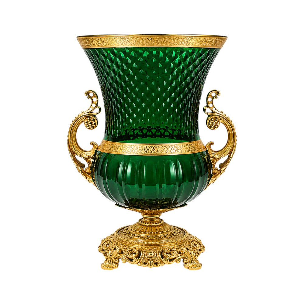 VASE CRYSTAL BRASS IR E7-V21014-3 JSB05-D02-1DQ