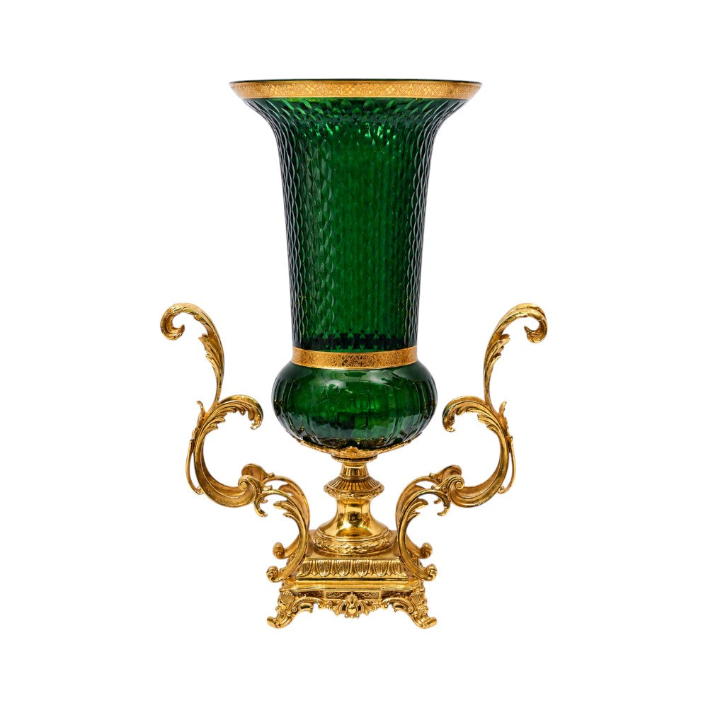 VASE CRYSTAL BRASS IR H-V168-21013 JSB05-D02-1D