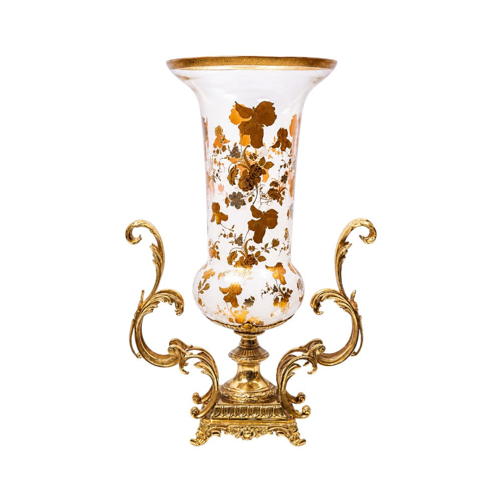 VASE CRYSTAL BRASS IR H-V168-21013 JS1808-737JB