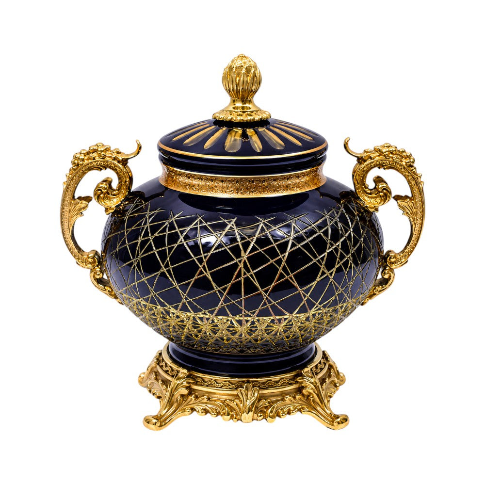 BOWL CANDY CRYSTAL BRASS IR E6-J2007-1 JSA19-A32