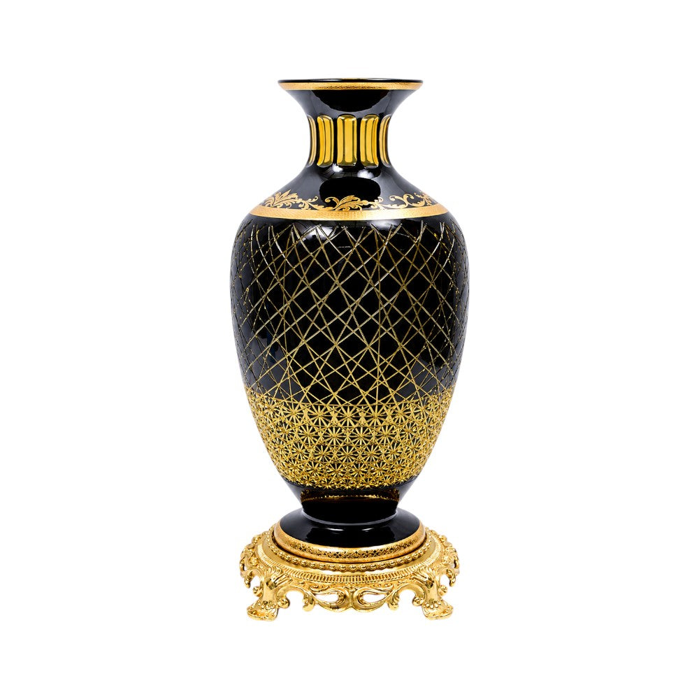 VASE CRYSTAL BRASS IR E8-V1084-2 JSA19-A32