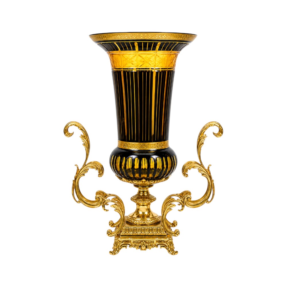 VASE CRYSTAL BRASS IR H-V168-21013 JSA24-A32