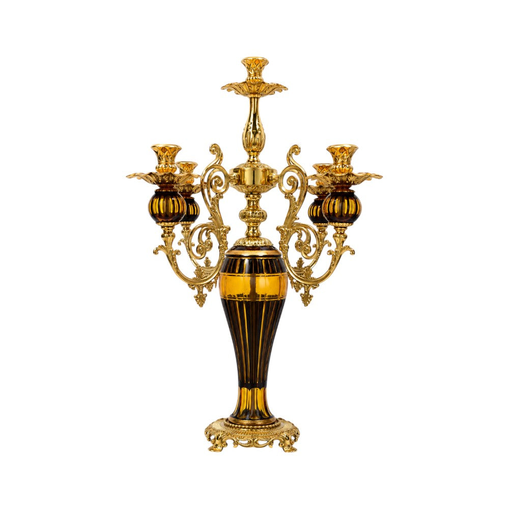 CANDLE STAND CRYSTAL BRASS IR XM29-1 JSA24-A32