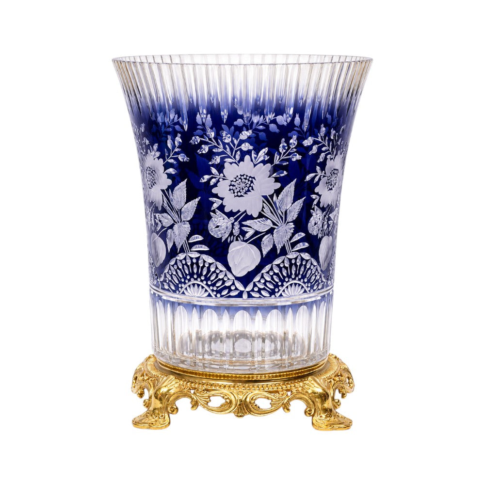 VASE CRYSTAL BRASS IR E8-V1062-4 JC202-A32-JB