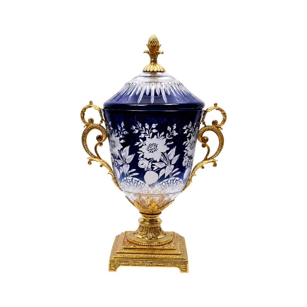 BOWL CANDY CRYSTAL BRASS IR H-J50-2047 JC202-A32-JB