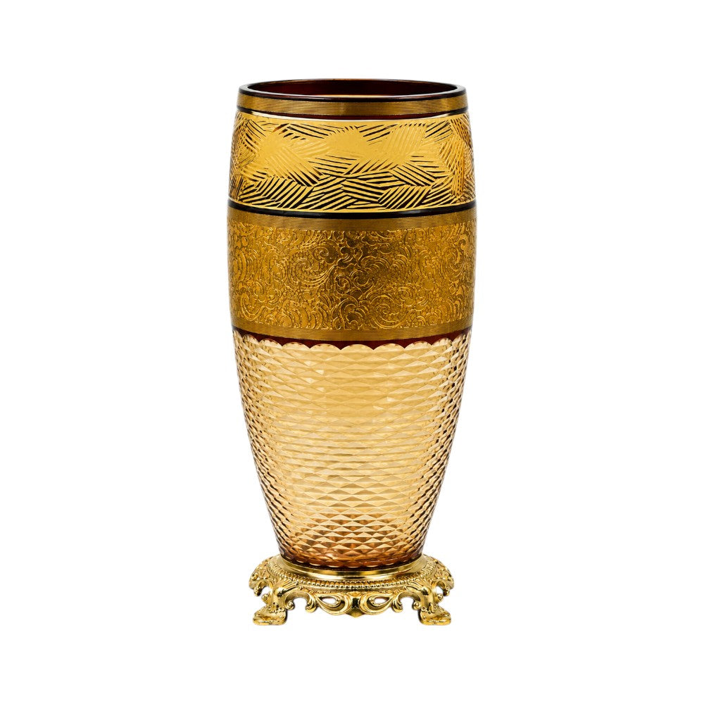 VASE CRYSTAL BRASS IR E8-V1055M-1 J504-C38
