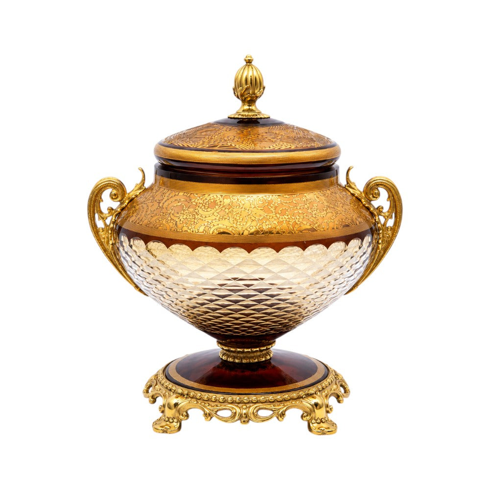 BOWL CANDY CRYSTAL BRASS IR H-J48-2045 J504-C38