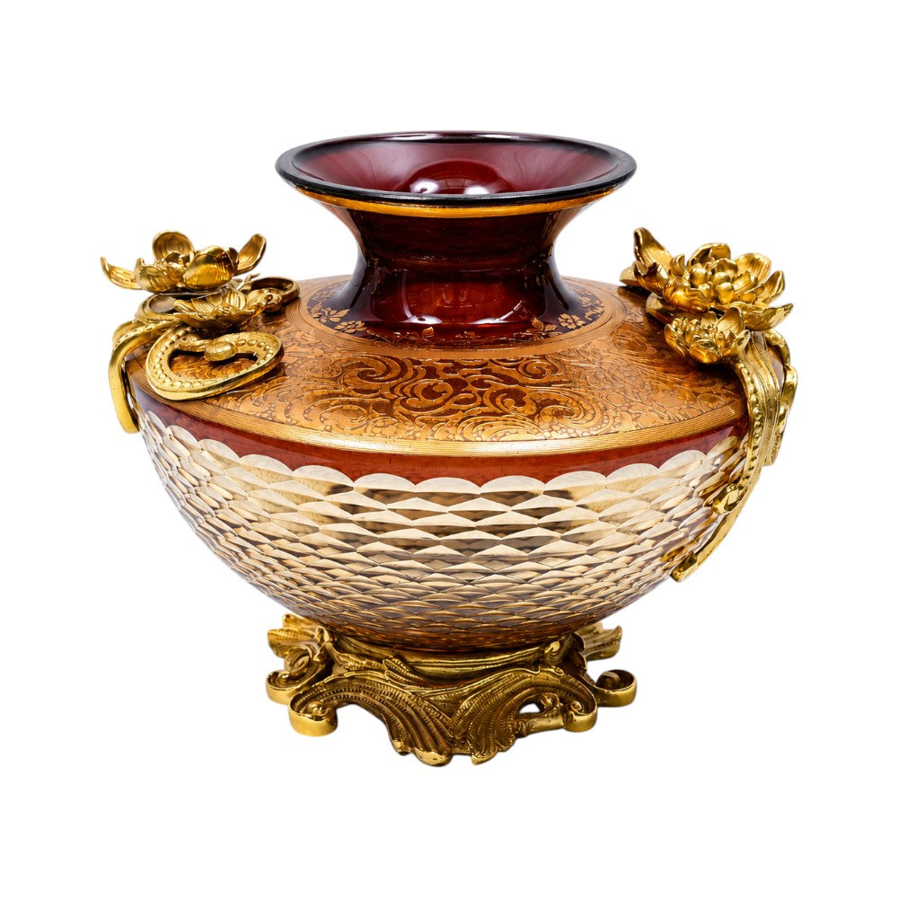VASE CRYSTAL BRASS IR E8-VGC1108-1 J504-C38