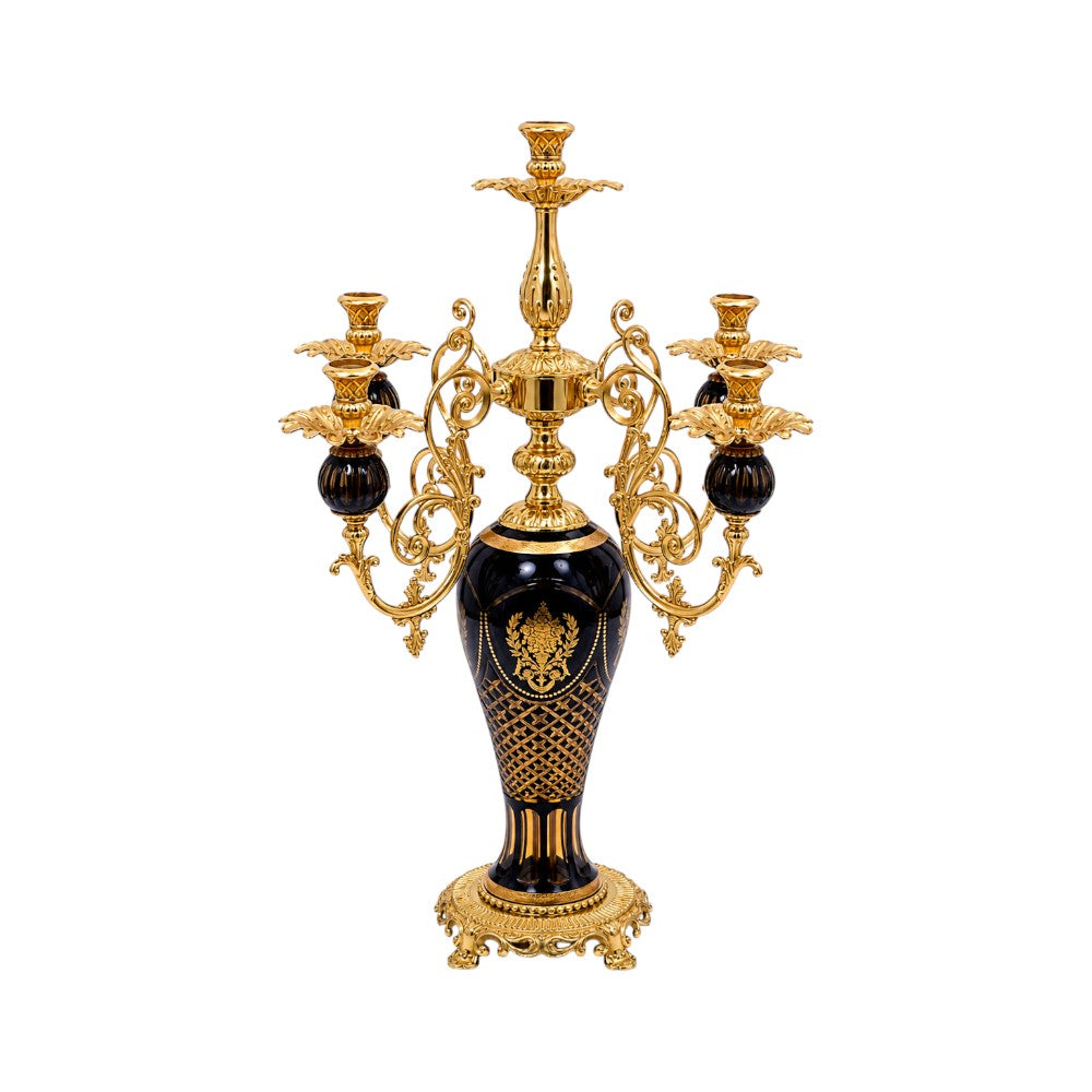 CANDLE STAND CRYSTAL BRASS IR XM29-1 JSC20-C201-1