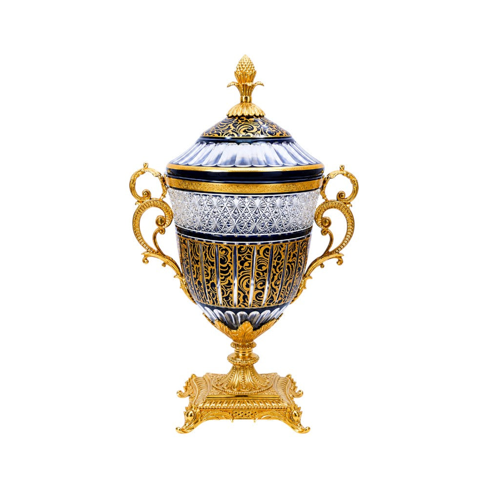 BOWL CANDY CRYSTAL BRASS IR H-J50-2047 JSA31-A32