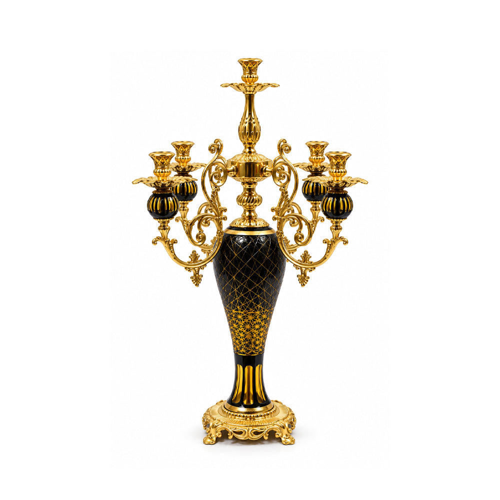 CANDLE STAND CRYSTAL BRASS IR XM29-1 JSA19-A32