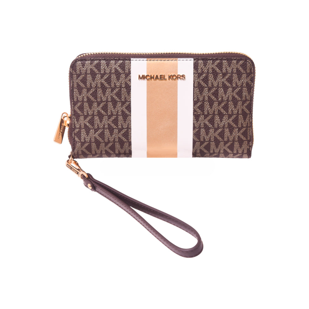 MK SIGNATURE WALLET 35FSGTVE3K BRN/GOLD (IR)