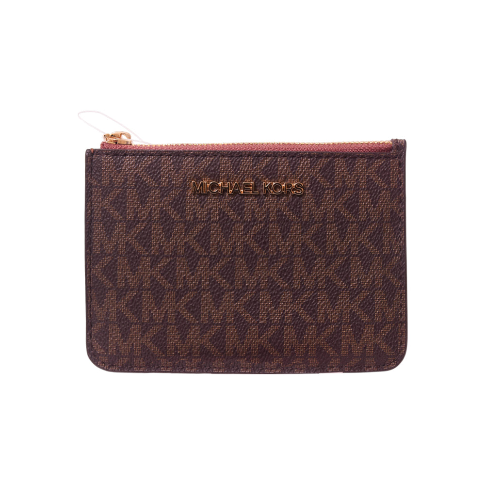 MK SIGNATURE CARD HOLDER 35H9GTVP1B BRN (IR)
