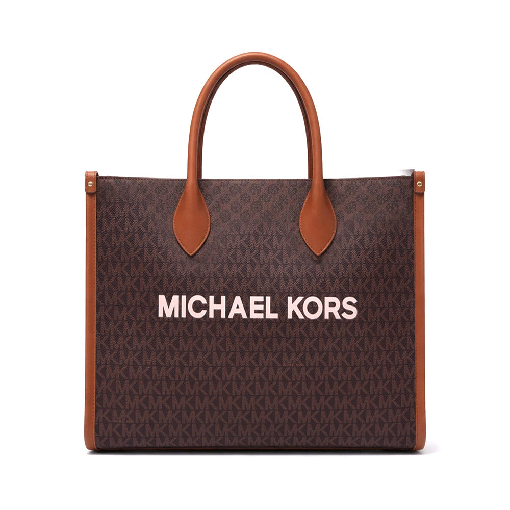 MK SIGNATURE TOTE BAG 35R5G7ZT2B BRN (IR)