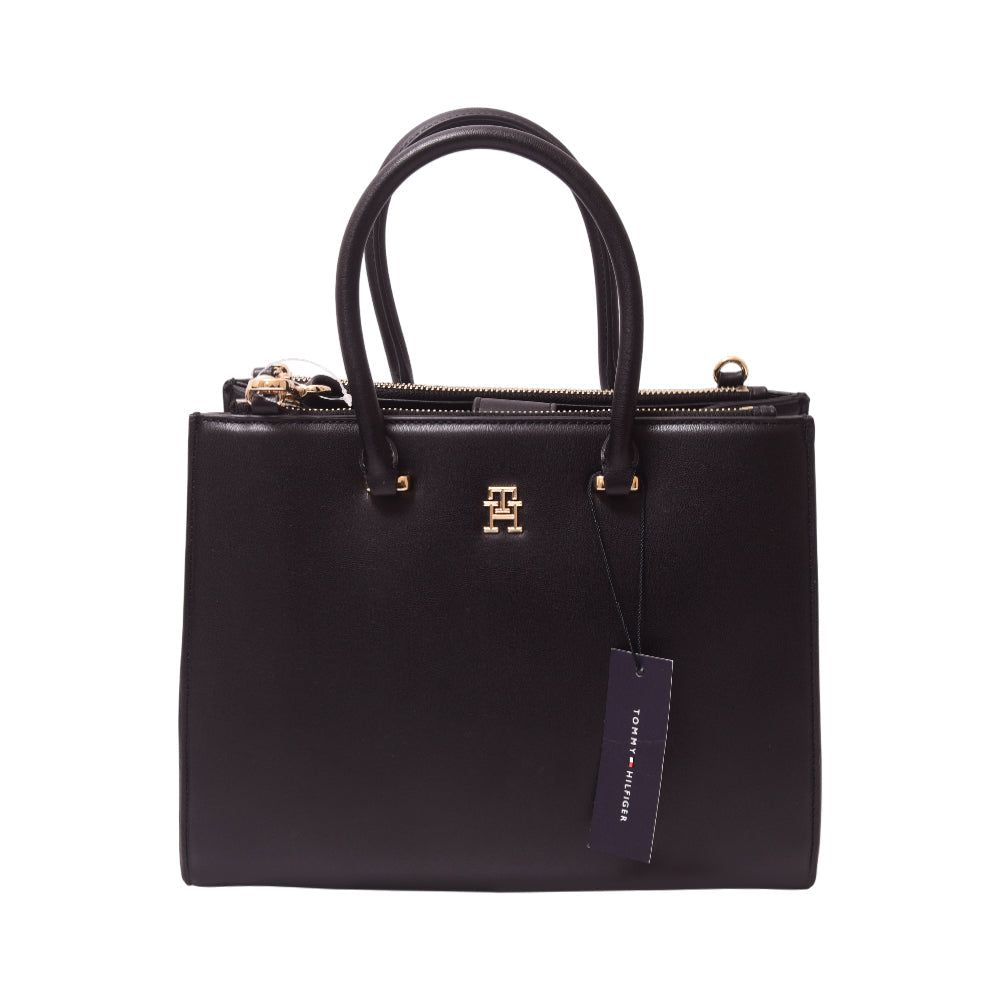 TOMMY HILFIGER LARGE BLACK TOTE BAG