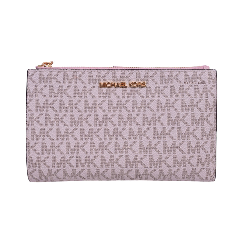 MK LG DOUBLE ZIP WRSTLT 35F8GTVWOB WALLET PWD BLUSH MULTI (I