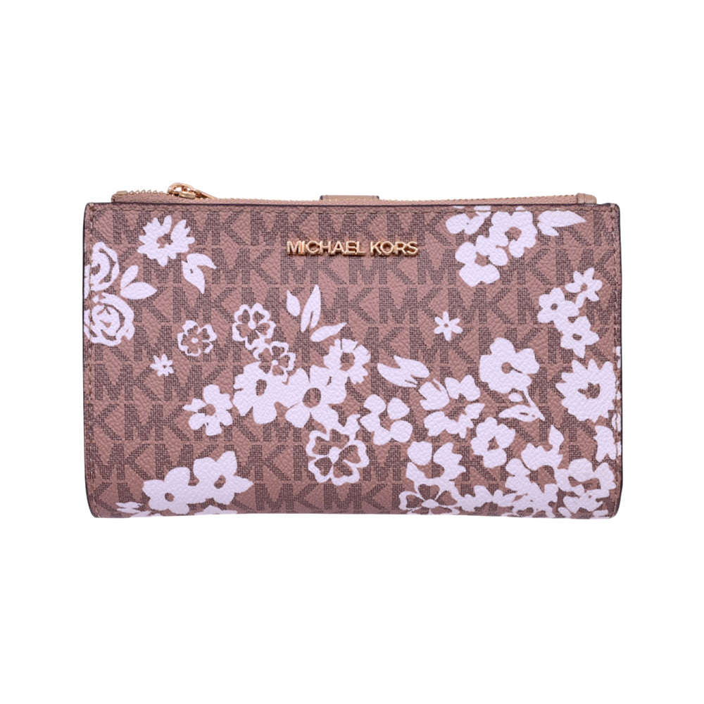 MK LG DOUBLE ZP WRSTLT 35S6GTVW9V WALLET CAMEL (IR)