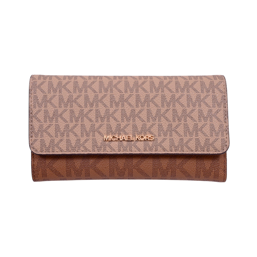 MK LG TRIFOLD JETSET TRAVEL 35S5GTVF3B WALLET CAMEL MULTI (I