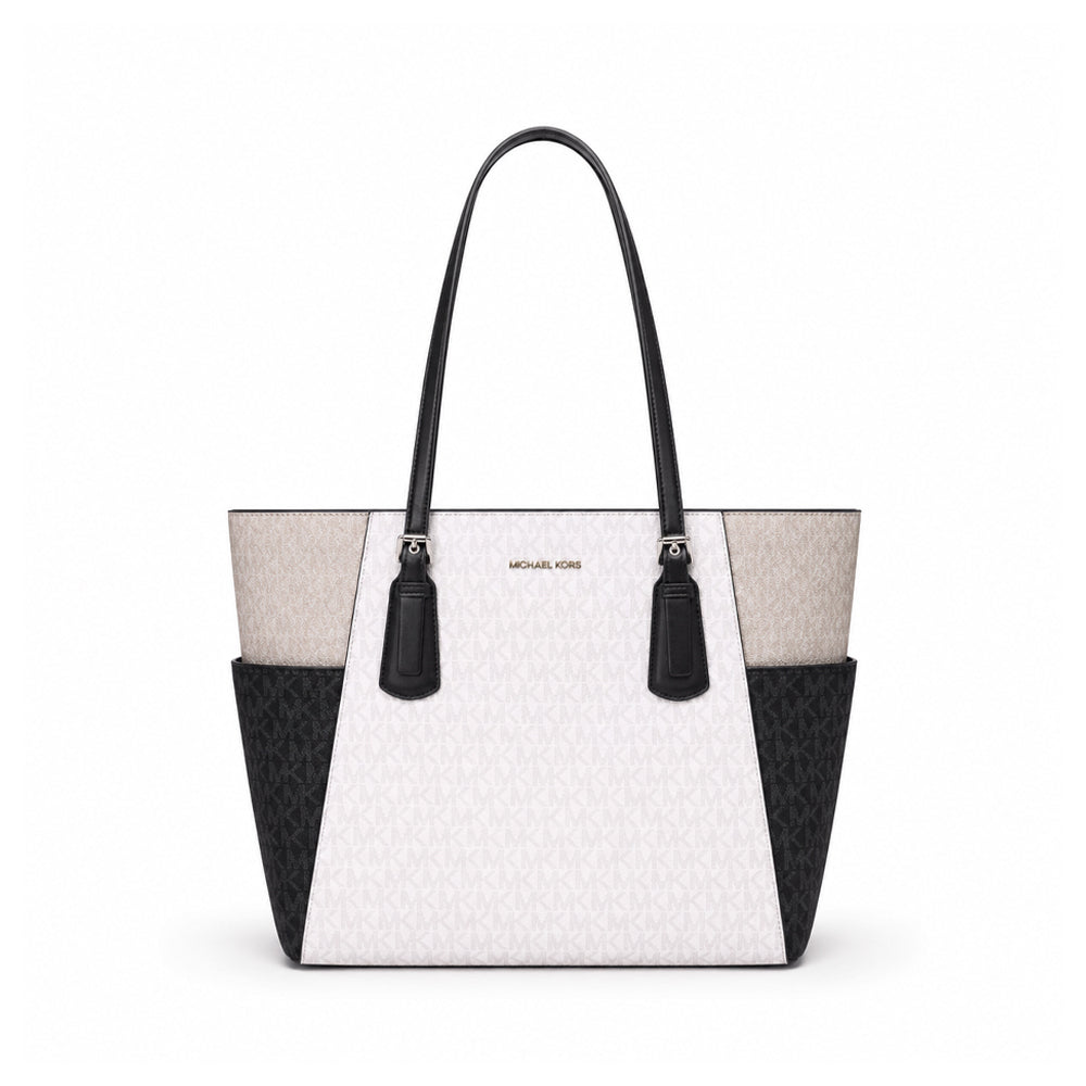MK VOYAGER LG EW TOTE  35S5SV6T7B OPTIC WHITE MULTI (IR)