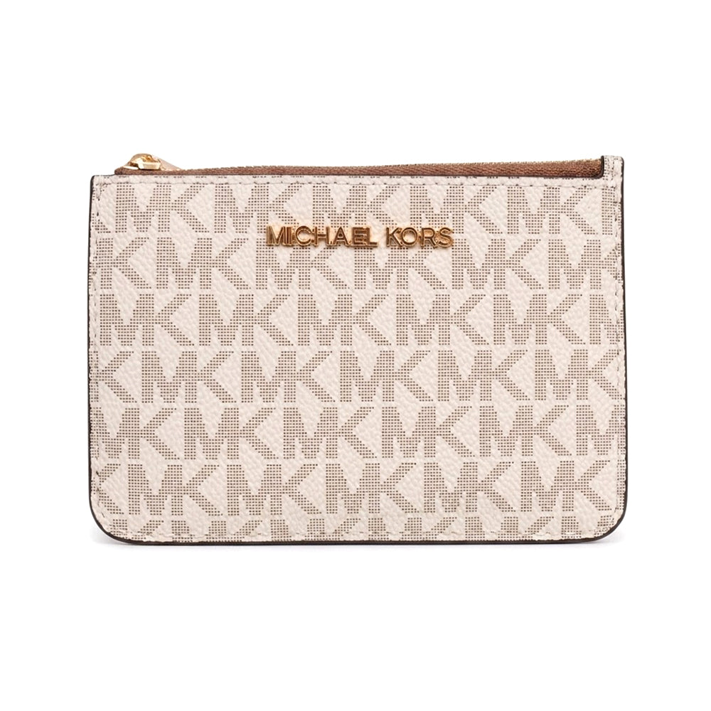 MK JET SET TRAVEL CARD HOLDER 35H9GTVP1B VANILLA  (IR)