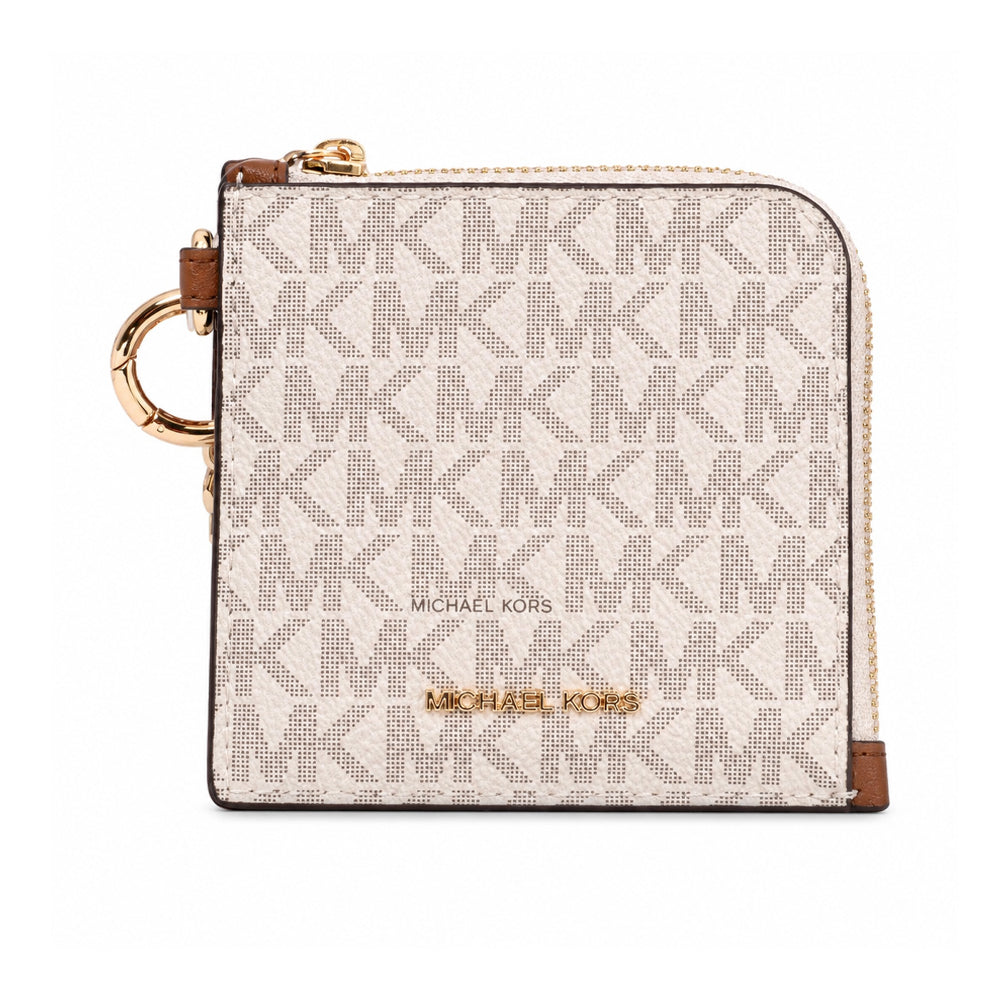 MK JET SET TRAVEL WITH CHAIN CARD HOLDER 35S6GTVC6B VANILLA