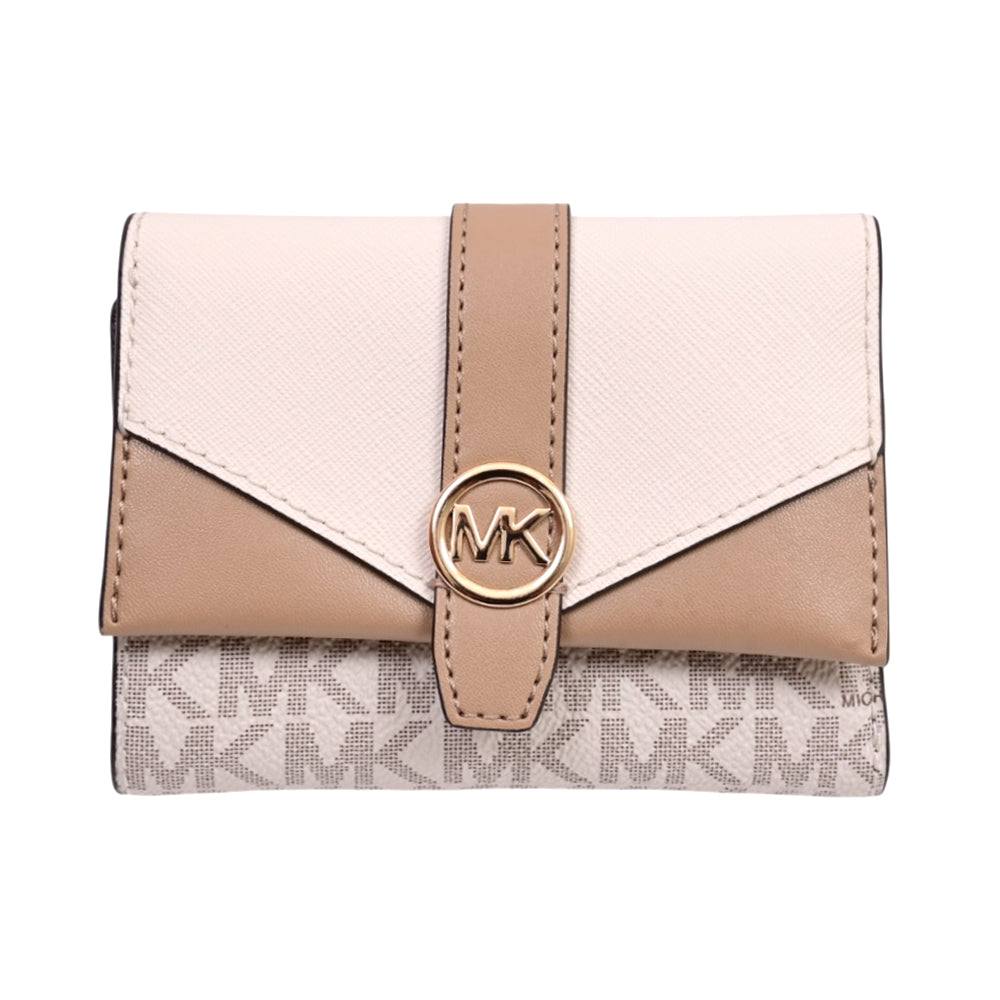 MK GREENWICH TRIFOLD35R6GRE6B LT CREAM  MULTI (IR)