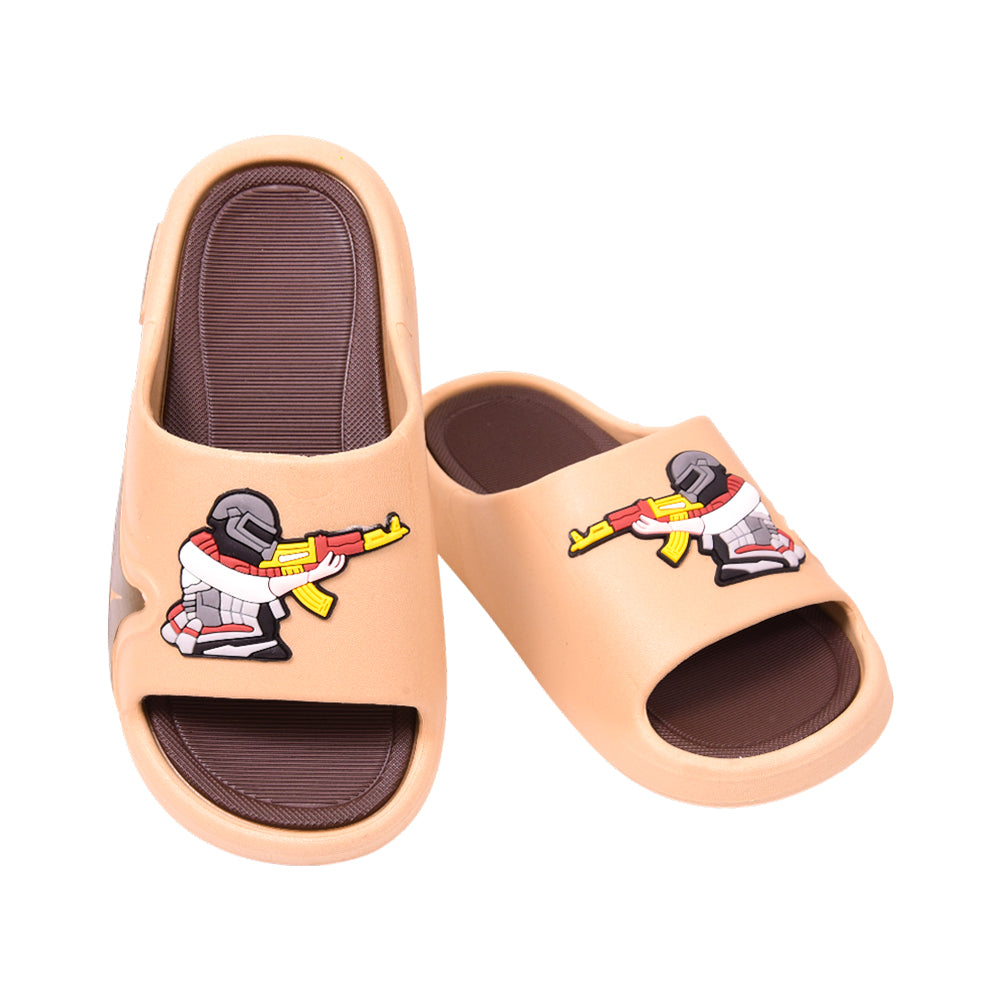 BOYS SLIPPER IR 32-33 BEIGE BROWN SX-9992-1 30-35