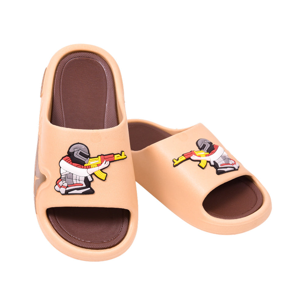 BOYS SLIPPER IR 34-35 BEIGE BROWN SX-9992-1 30-35
