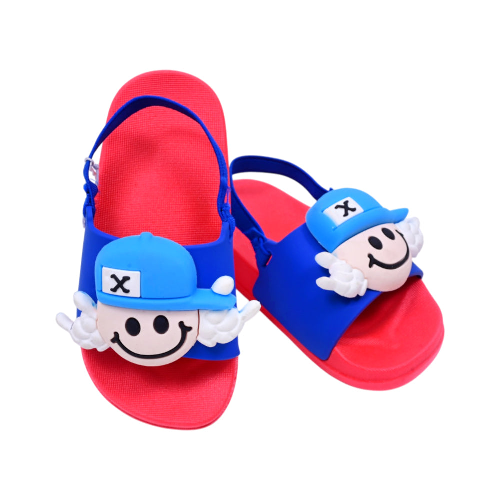 BOYS BACK STRAP SLIPPER BLUE/RED R-1 18-23