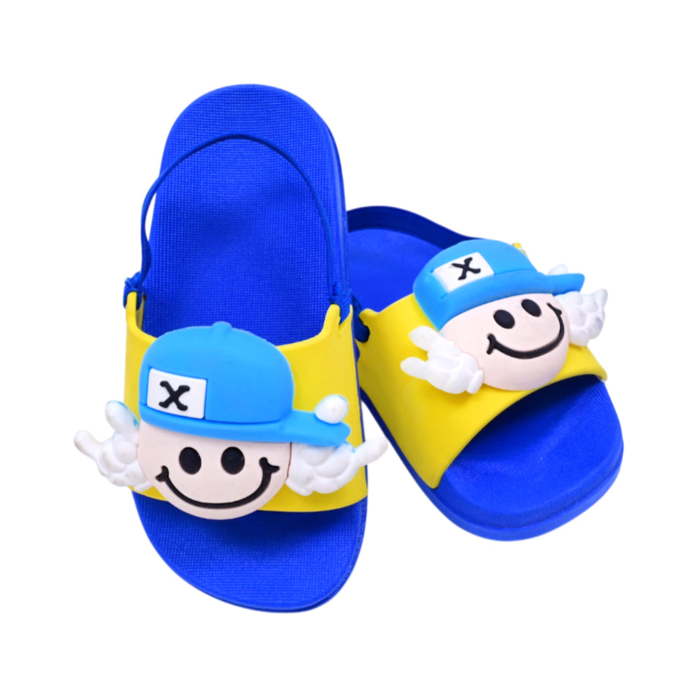 BOYS BACK STRAP SLIPPER YELLOW/BLUE R-1 18-23