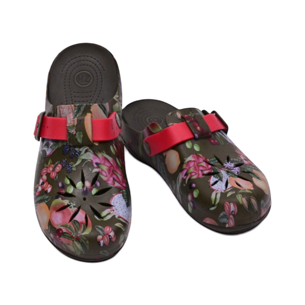 LADIES CROCS FANCY IR-26 GREEN RED 8018D-6 37-42 EVA