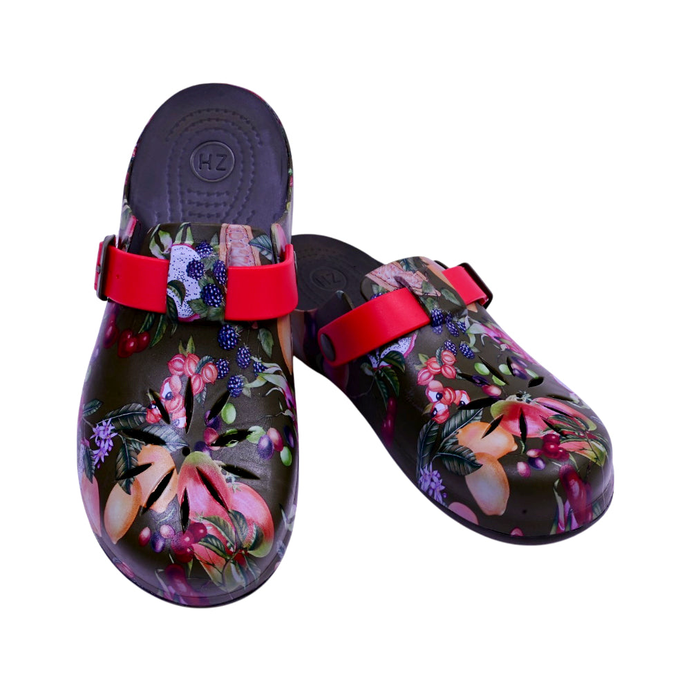 LADIES CROCS FANCY IR-26 SIZE 42 GREEN RED 8018D-6 37-42 EVA