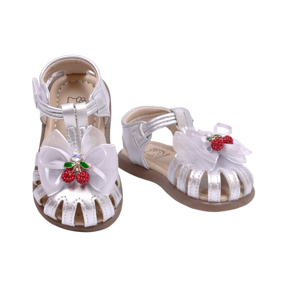 GIRLS SANDAL SIZE 18 SILVER 222-1 17-21 W-G