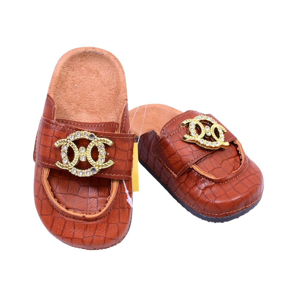 GIRLS MULE COCK SOLE BROWN 24-25 JH4234-A 24-29 IR-26