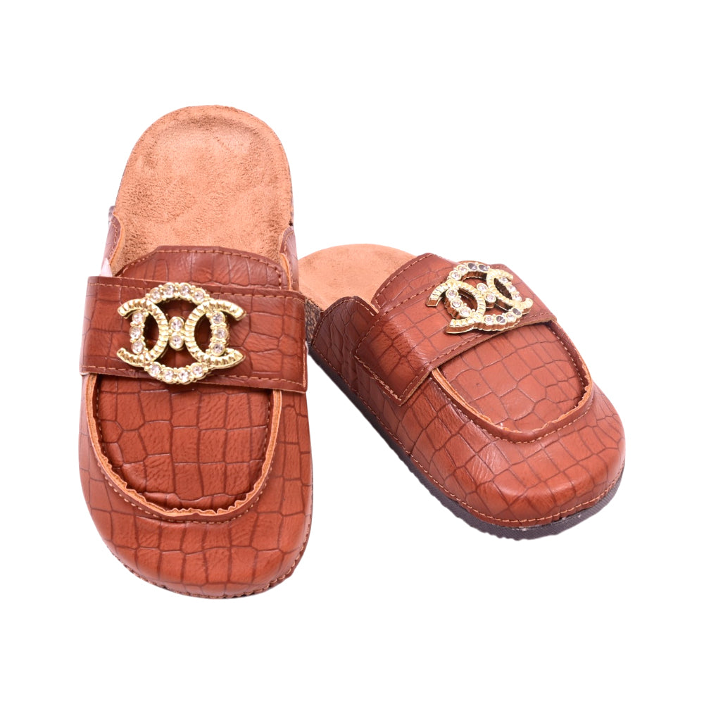 GIRLS MULE COCK SOLE BROWN 30-31 JH4234-B 30-35 IR-26