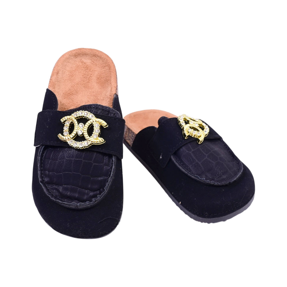 GIRLS MULE COCK SOLE BLACK 30-31 JH4234-B 30-35 IR-26
