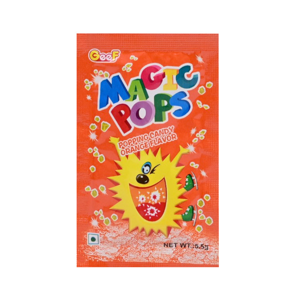 GEEF MAGIC POPS POPPING CANDY ORANGE FLAVOUR 5.5 GM