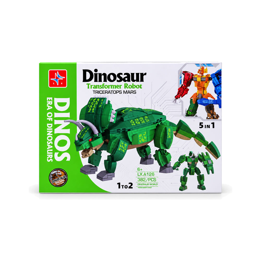 LX-A126 DINOSAUR TRANSFORMER ROBOT BLOCKS 5IN1 382PCS A.I